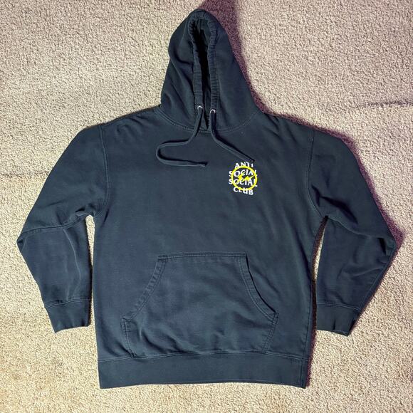 Anti Social Social Club x Fragment Yellow Bolt Hoodie (ASSW532) Men's Sz L - Picture 3 of 5